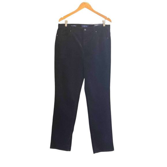 Talbots Womens Size 12 High-Rise Straight-Leg Cords in Navy Soft Stretch NWT - Picture 3 of 9